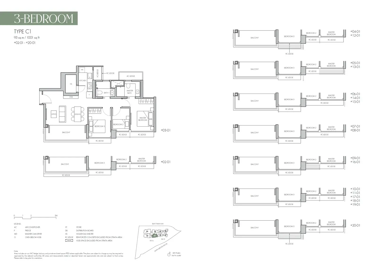 8@bt 3 Bedroom floor plan C1