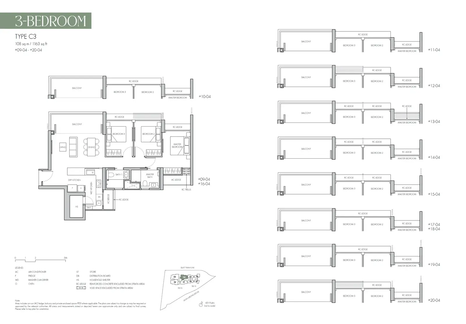 8@bt 3 Bedroom floor plan C3