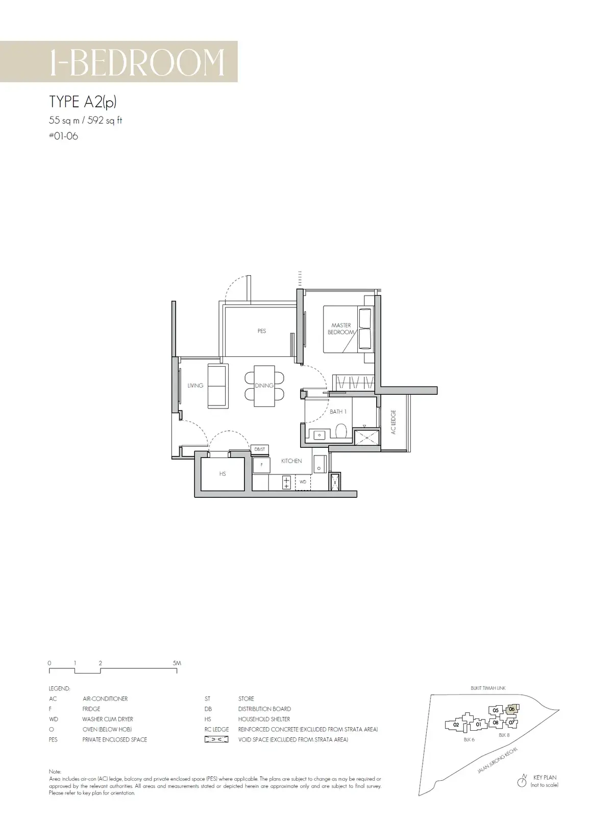 8@bt 1 Bedroom floor plan A2(p)
