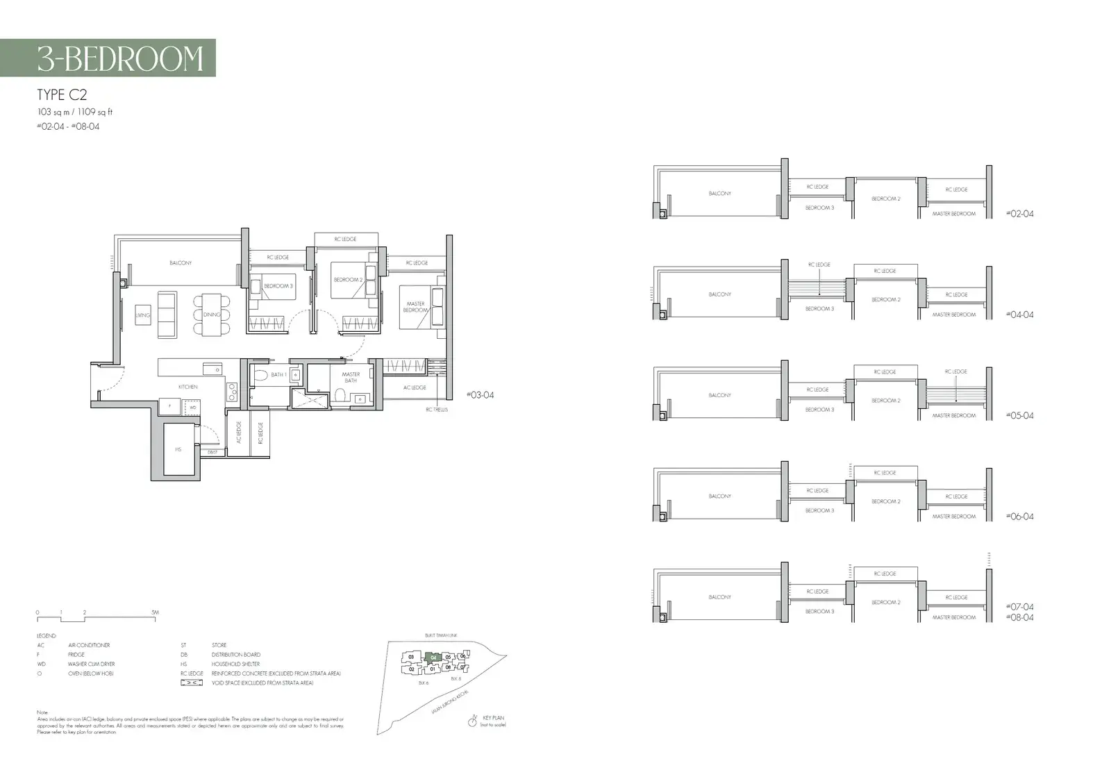 8@bt 3 Bedroom floor plan C2