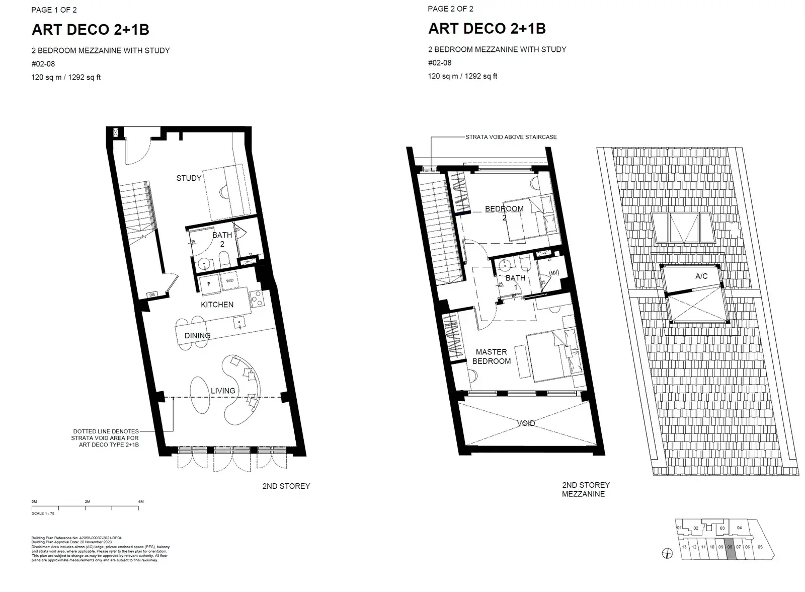 Atlassia 2 Bedroom floor plan ART DECO 2+1B #02-