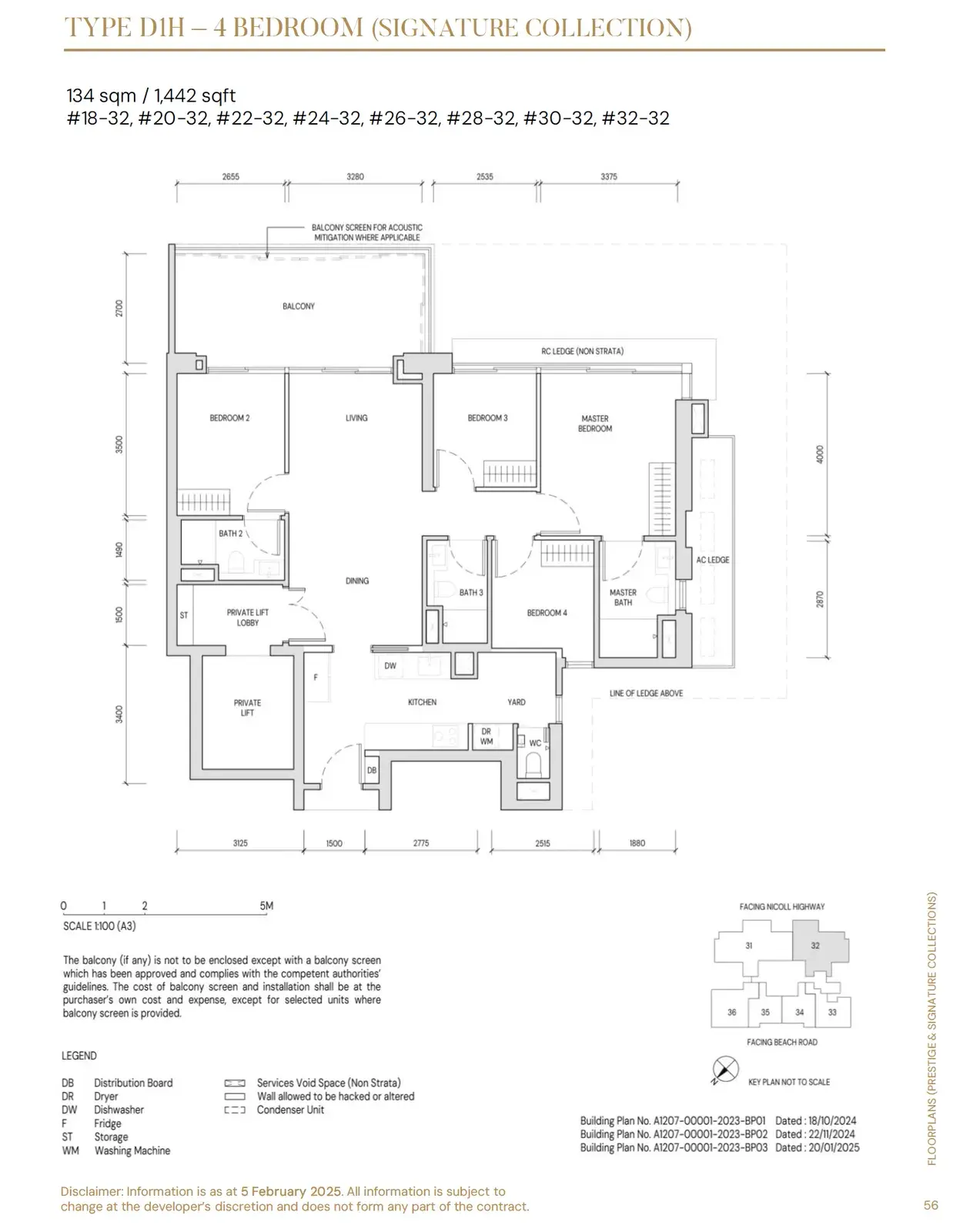 Aurea 4 Bedroom floor plan D1H