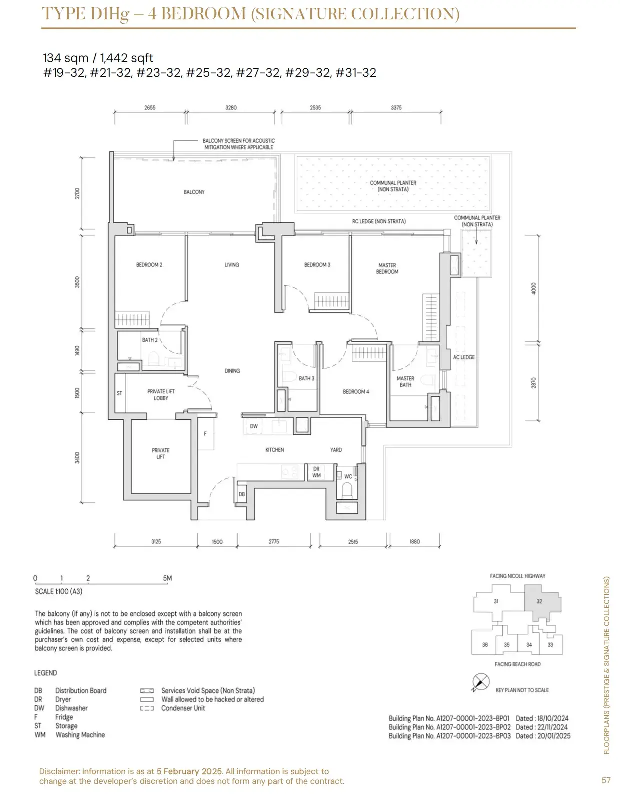 Aurea 4 Bedroom floor plan D1Hg
