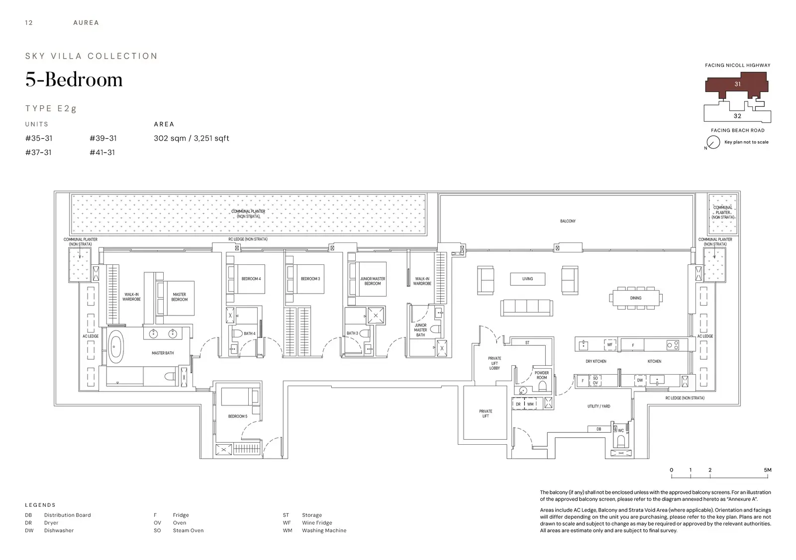 Aurea 5 Bedroom floor plan E2g