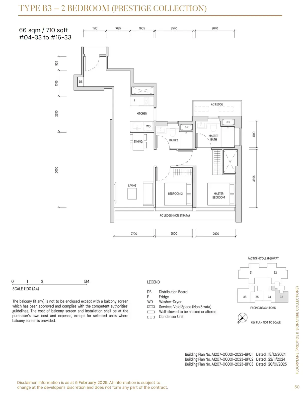 Aurea 2 Bedroom floor plan B3