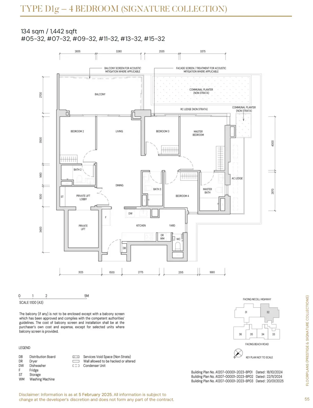 Aurea 4 Bedroom floor plan D1g