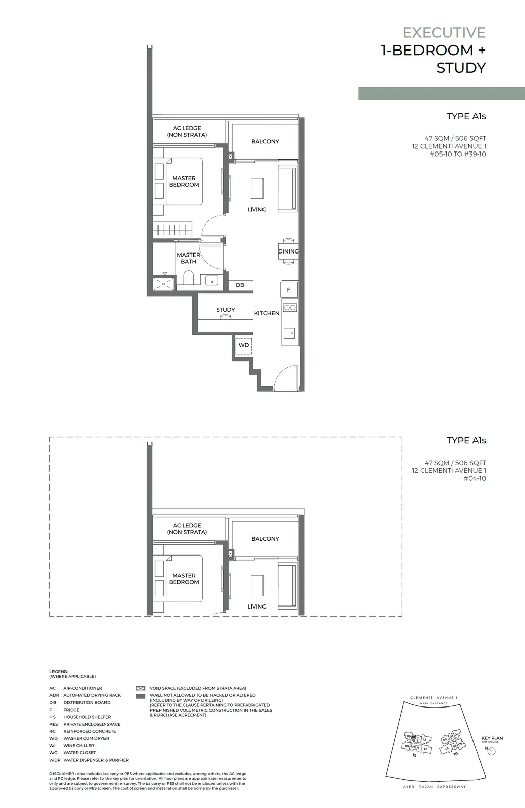 Elta 1 Bedroom floor plan A1s