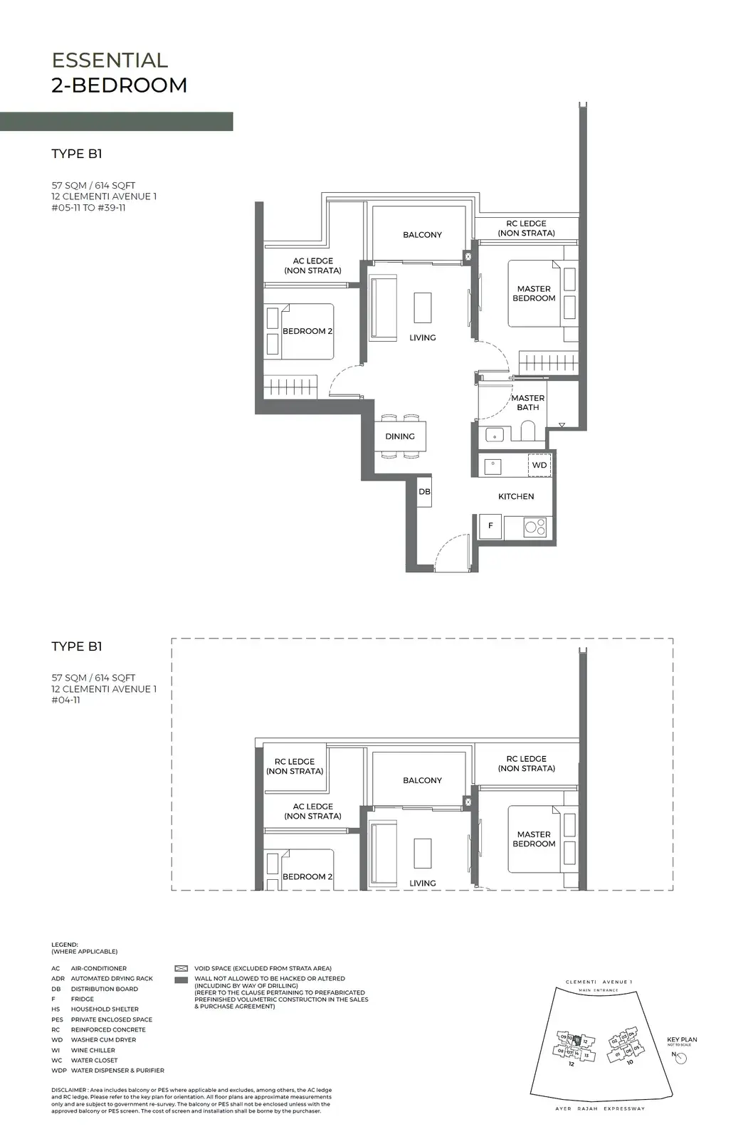 Elta 2 Bedroom floor plan B1