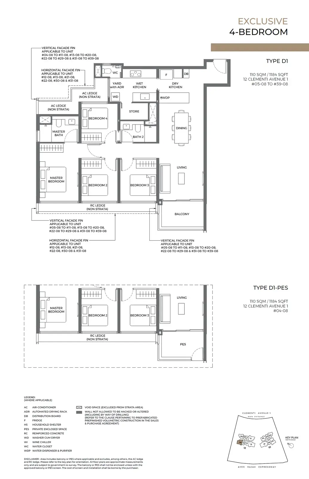 Elta 4 Bedroom floor plan D1-PES1