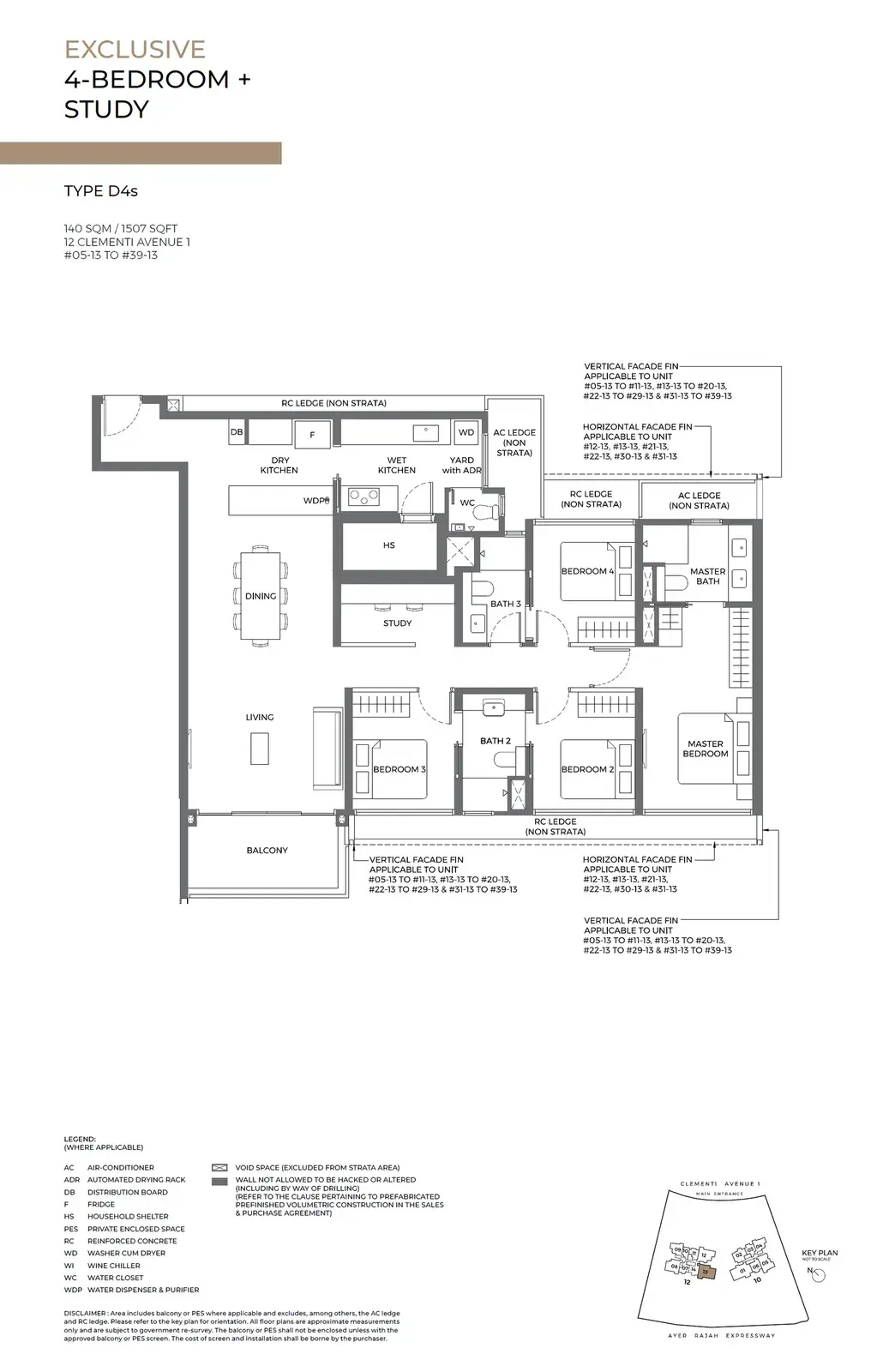 Elta 4 Bedroom floor plan D4s