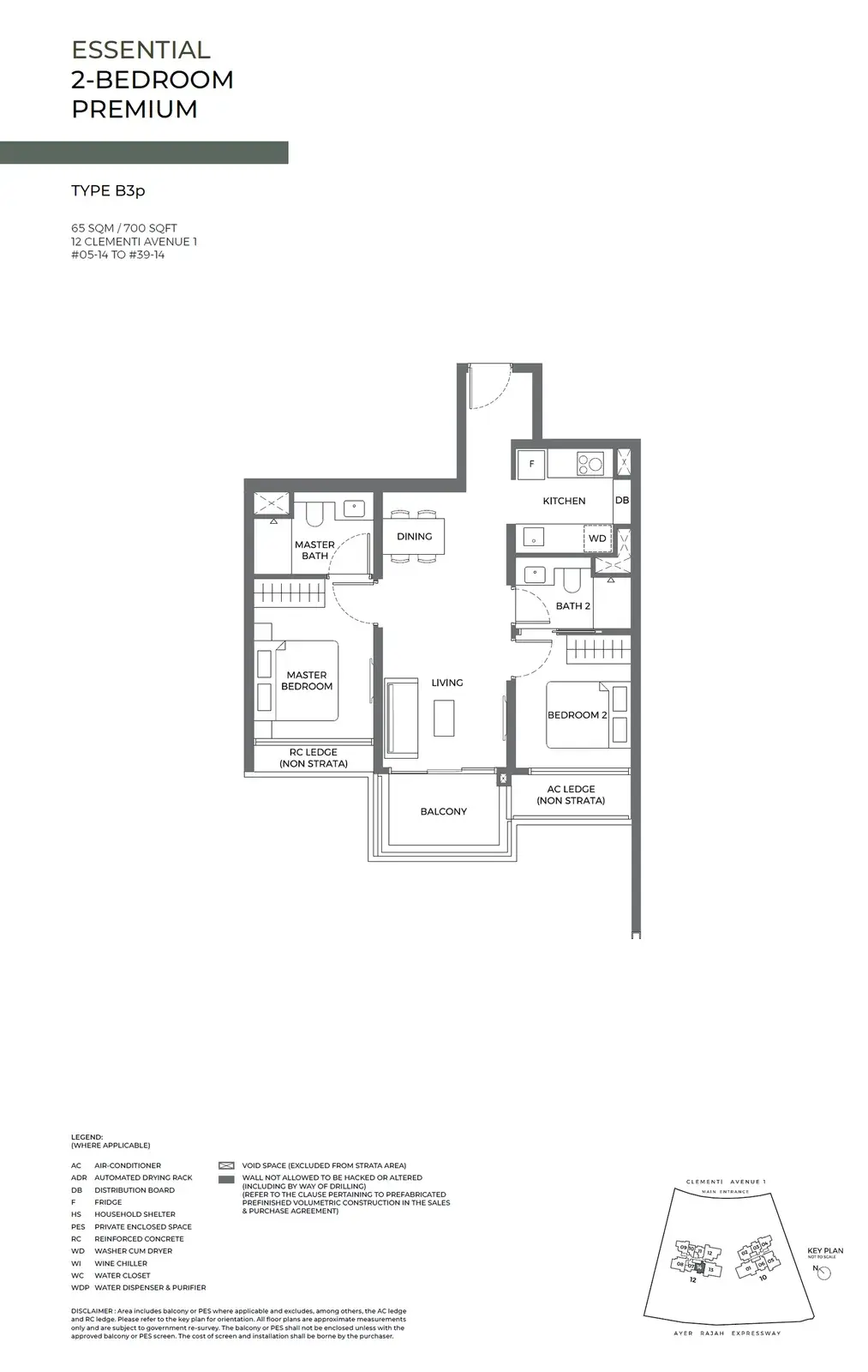 Elta 2 Bedroom floor plan B3p