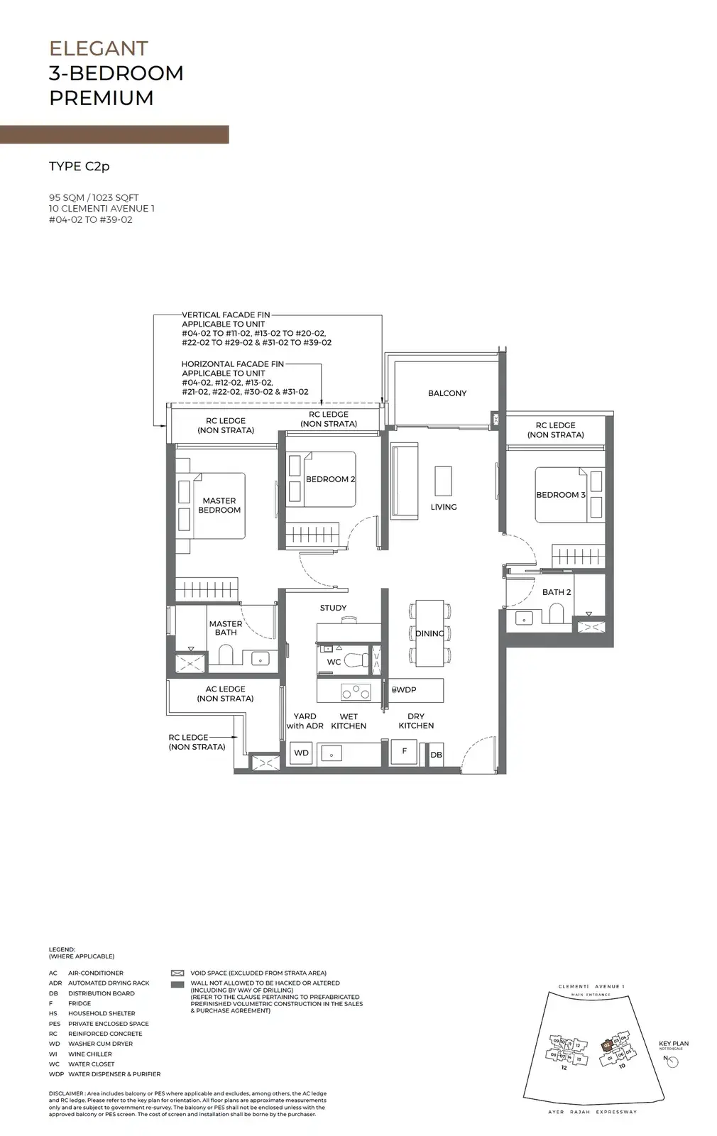 Elta 3 Bedroom floor plan C2p