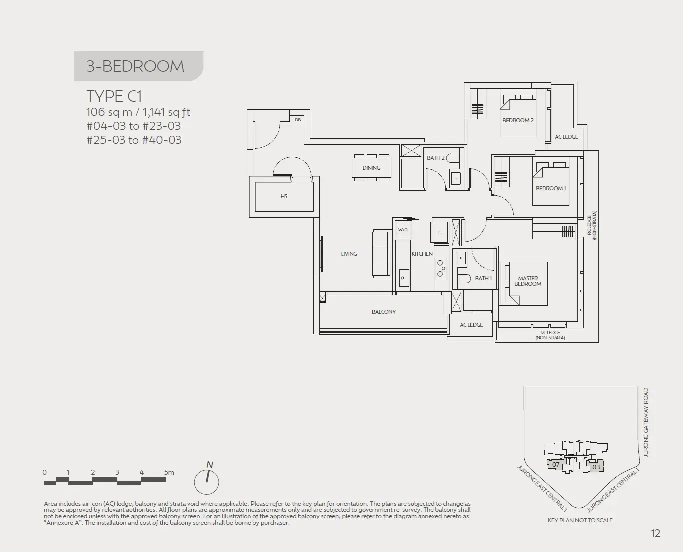 J'den 3 Bedroom floor plan C1