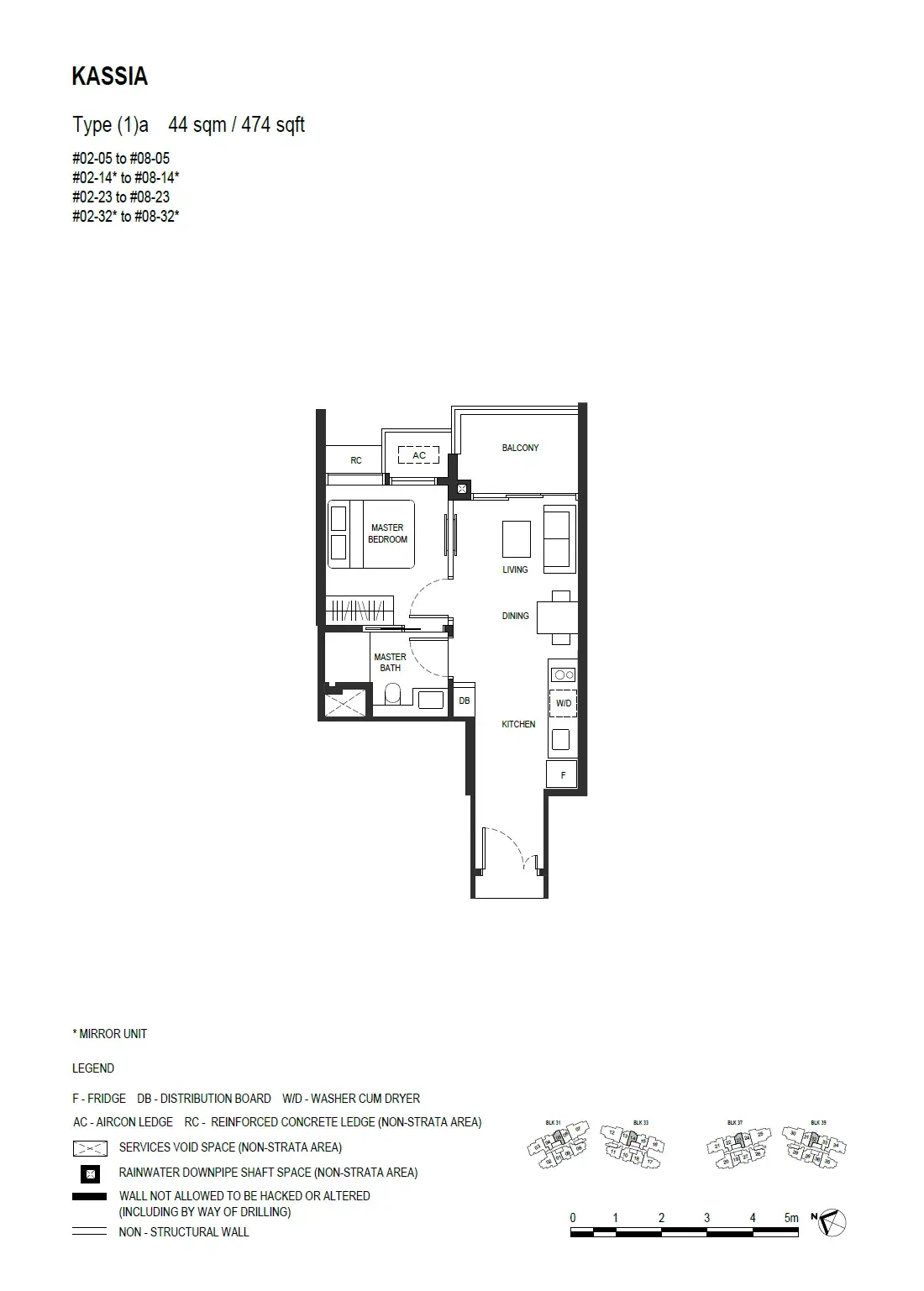 Kassia 1 Bedroom floor plan (1)a