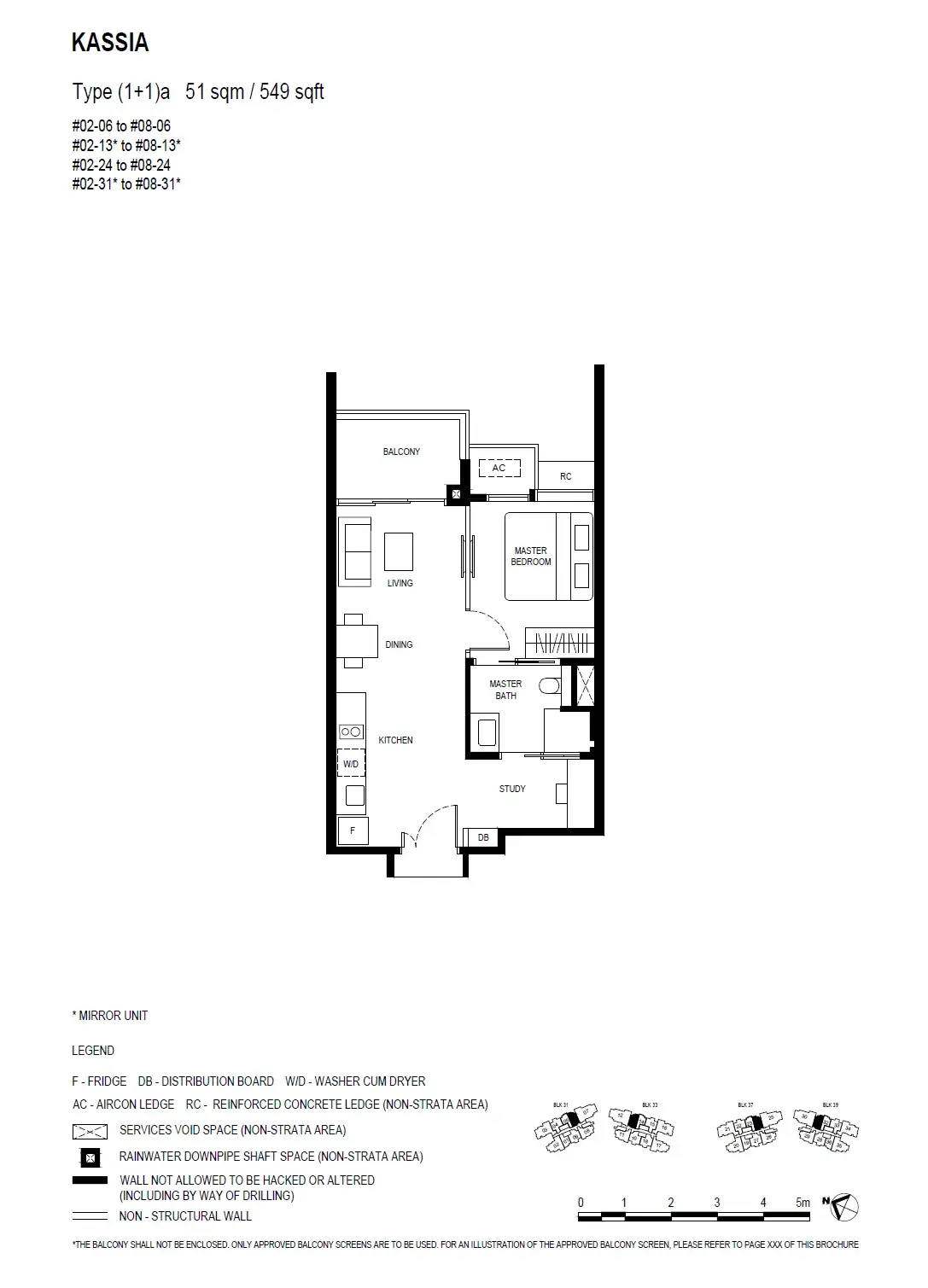 Kassia 1 Bedroom floor plan (1+1)a