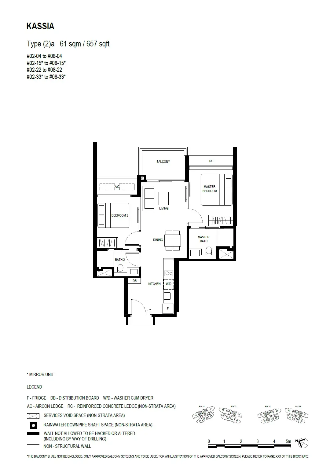 Kassia 2 Bedroom floor plan (2)a