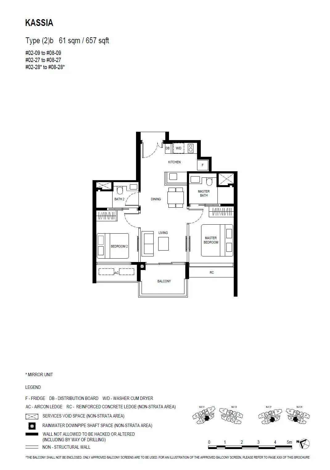 Kassia 2 Bedroom floor plan (2)b
