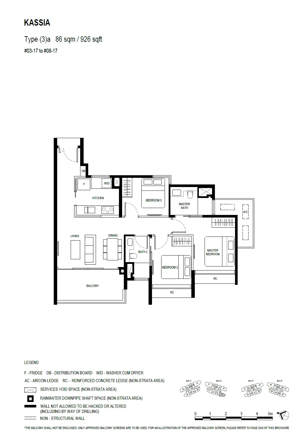 Kassia 3 Bedroom floor plan (3)a