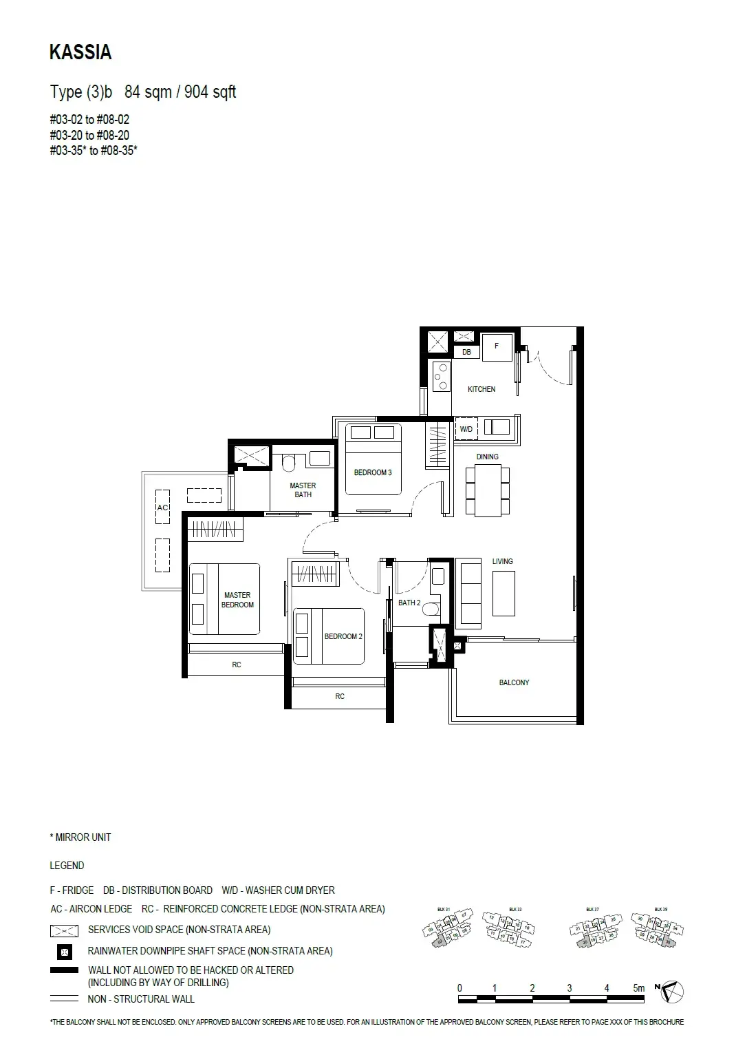 Kassia 3 Bedroom floor plan (3)b