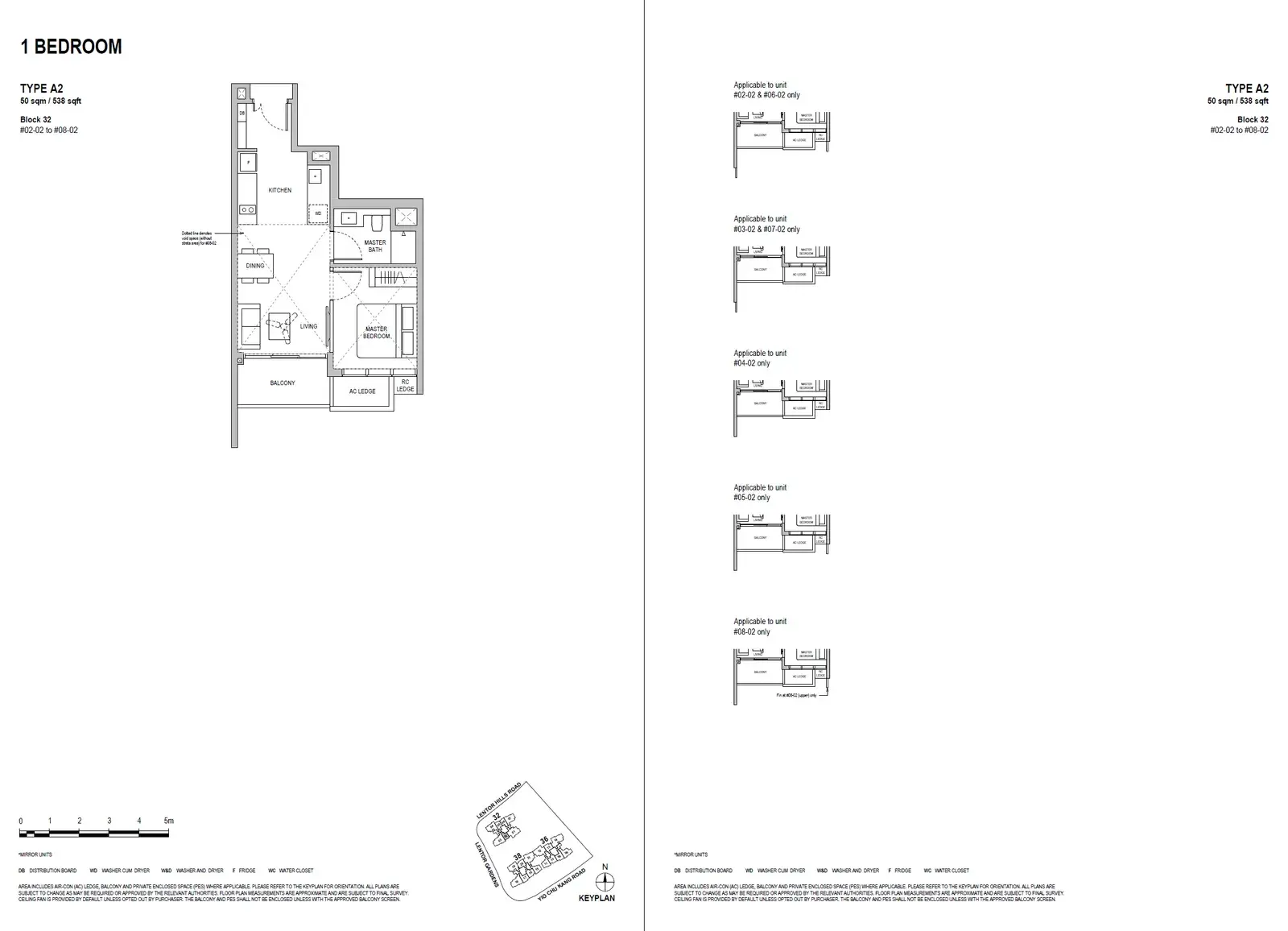 Lentoria 1 Bedroom floor plan A2