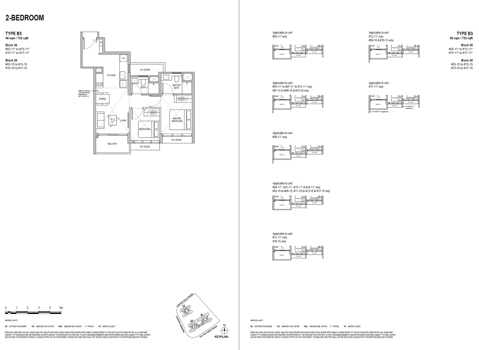 Lentoria 2 Bedroom floor plan B3