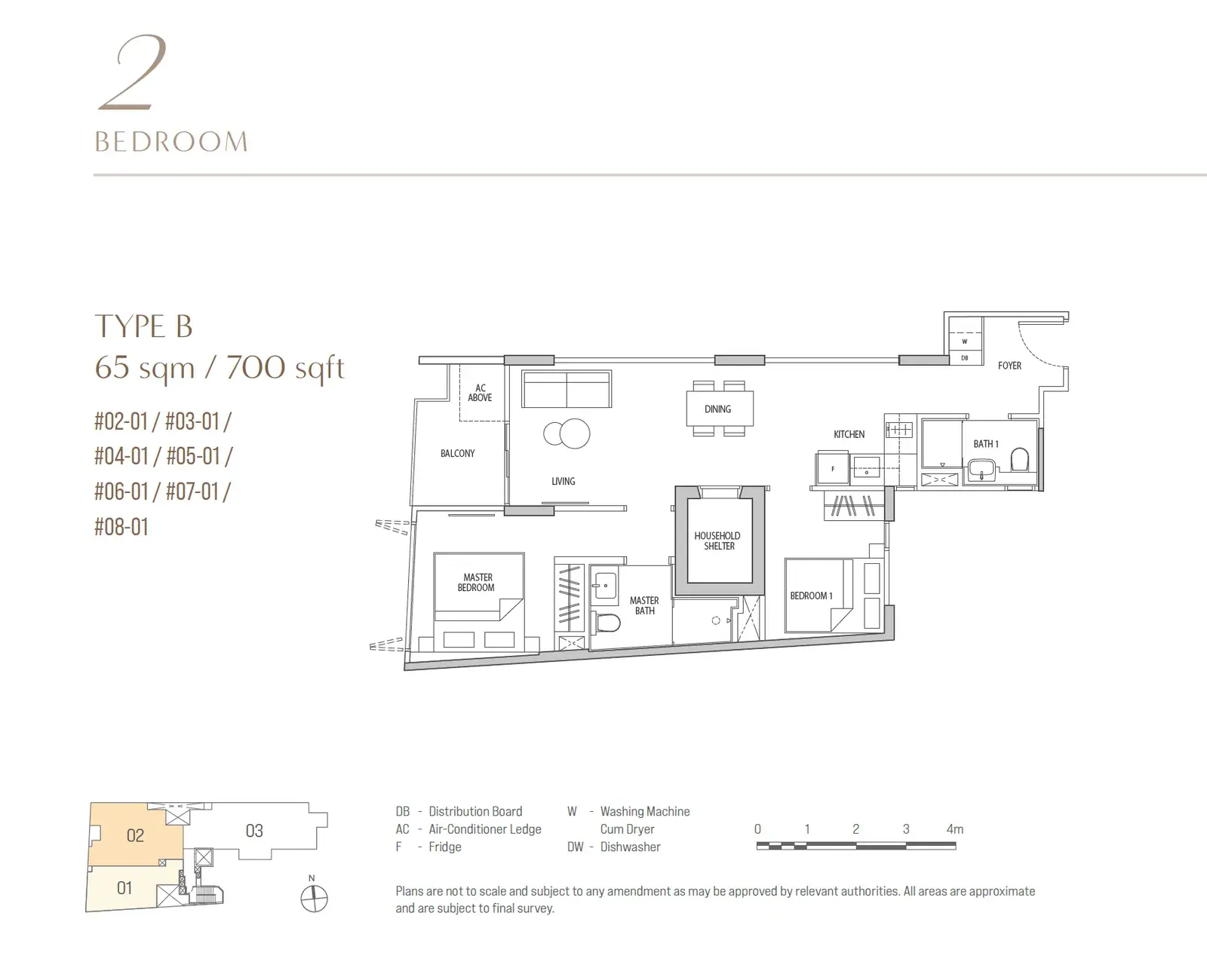 Ocho 2 Bedroom floor plan B