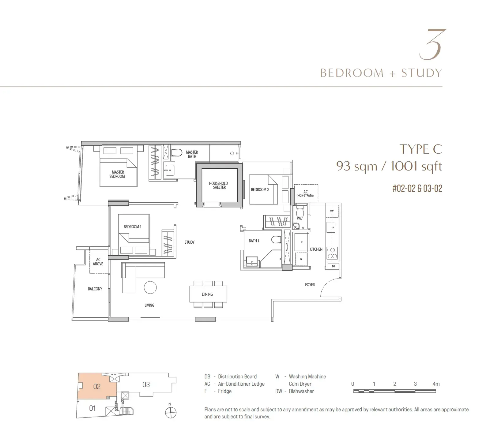 Ocho 3 Bedroom floor plan C
