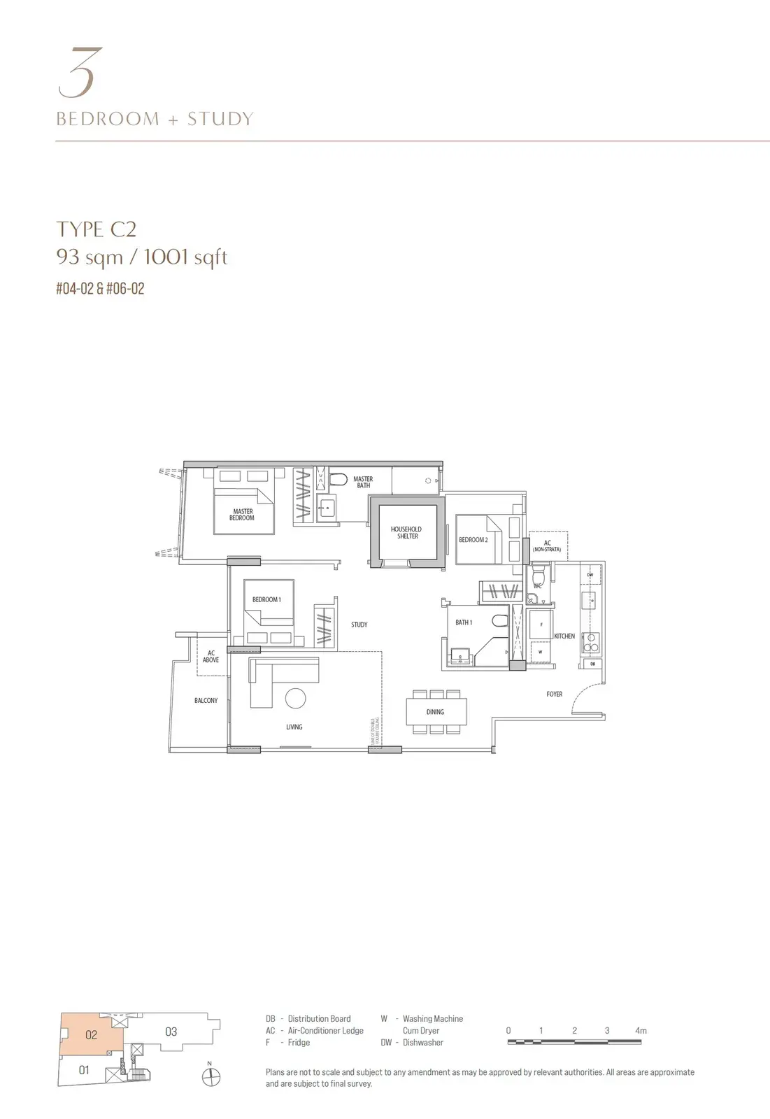 Ocho 3 Bedroom floor plan C2