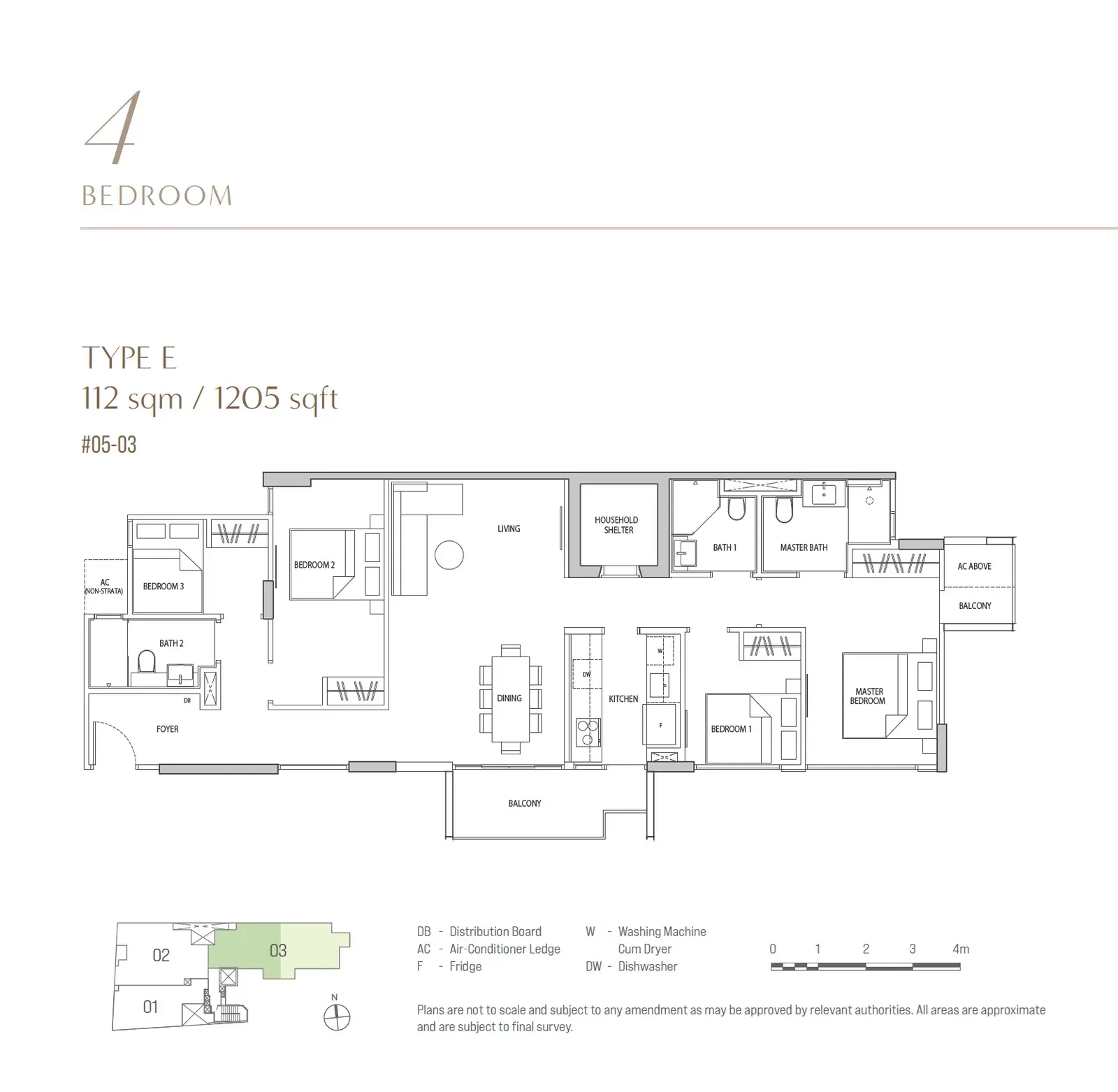 Ocho 4 Bedroom floor plan E