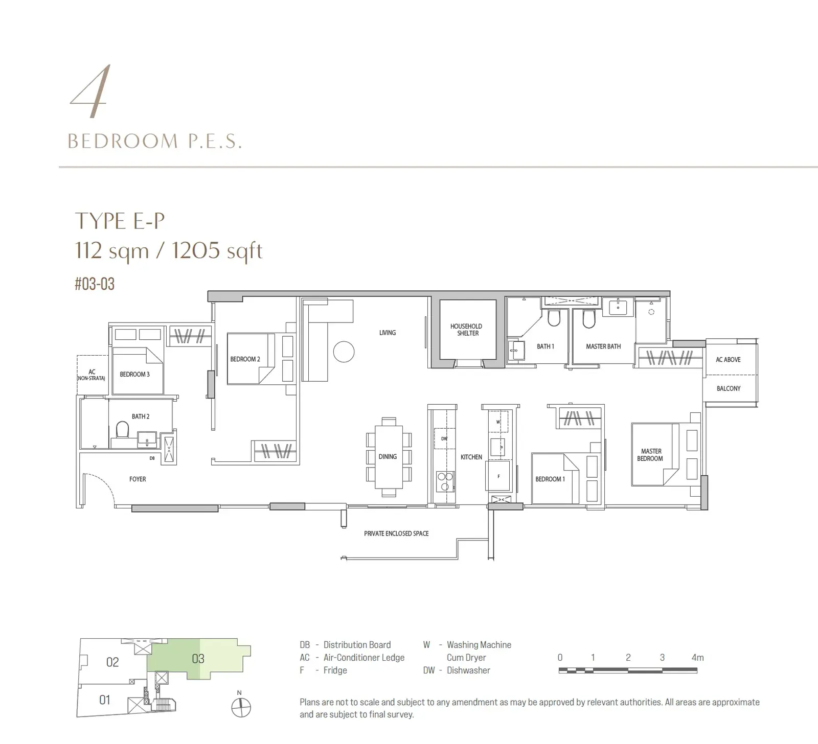 Ocho 4 Bedroom floor plan E-P1