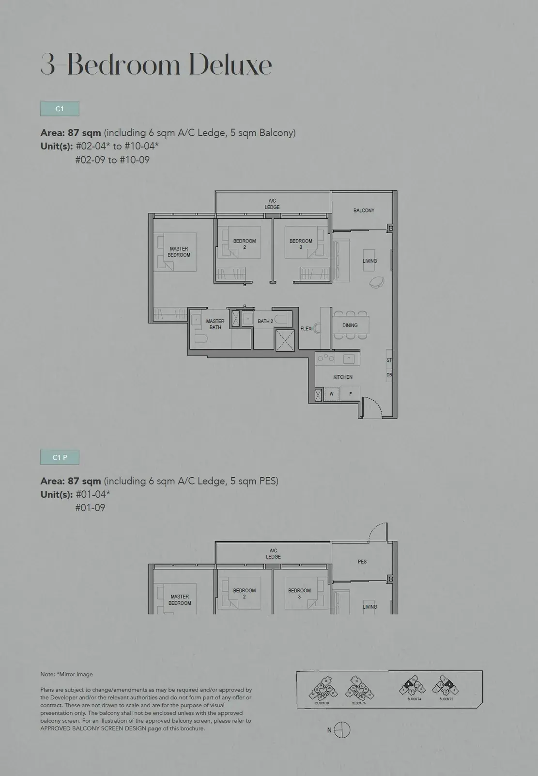 Sora 3 Bedroom floor plan C1
