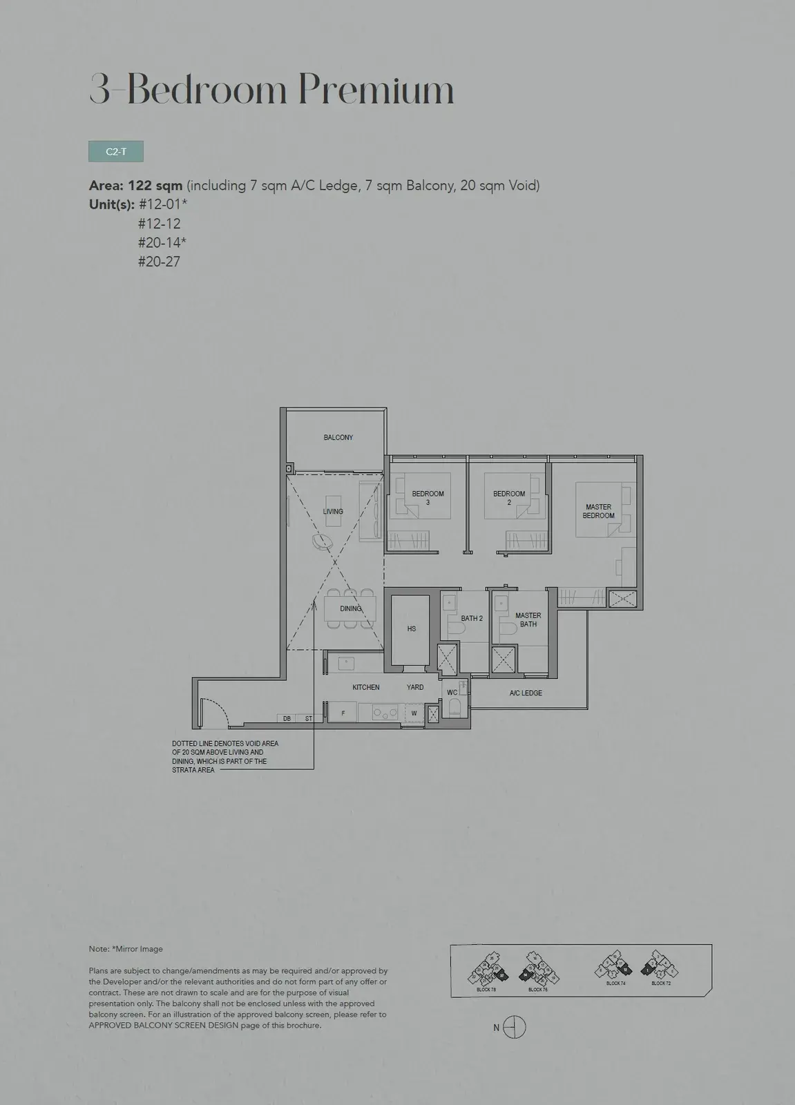 Sora 3 Bedroom floor plan C2-T1