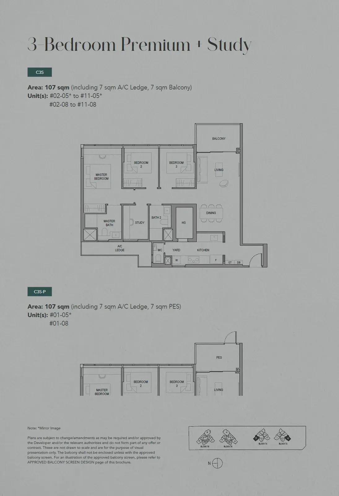 Sora 3 Bedroom floor plan C3S-P1