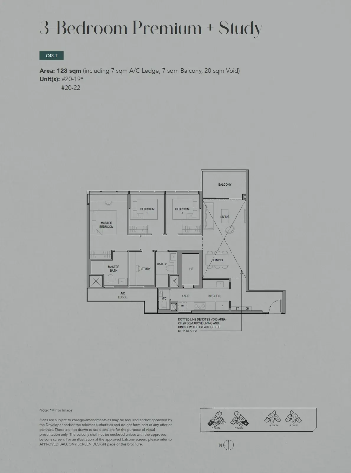 Sora 3 Bedroom floor plan C4S-T1