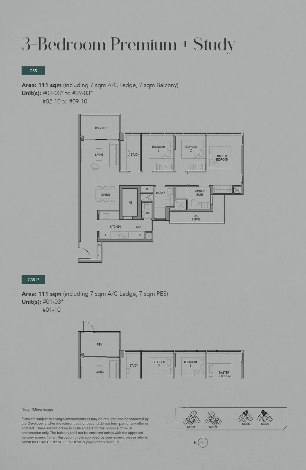 Sora 3 Bedroom floor plan C5S-P1