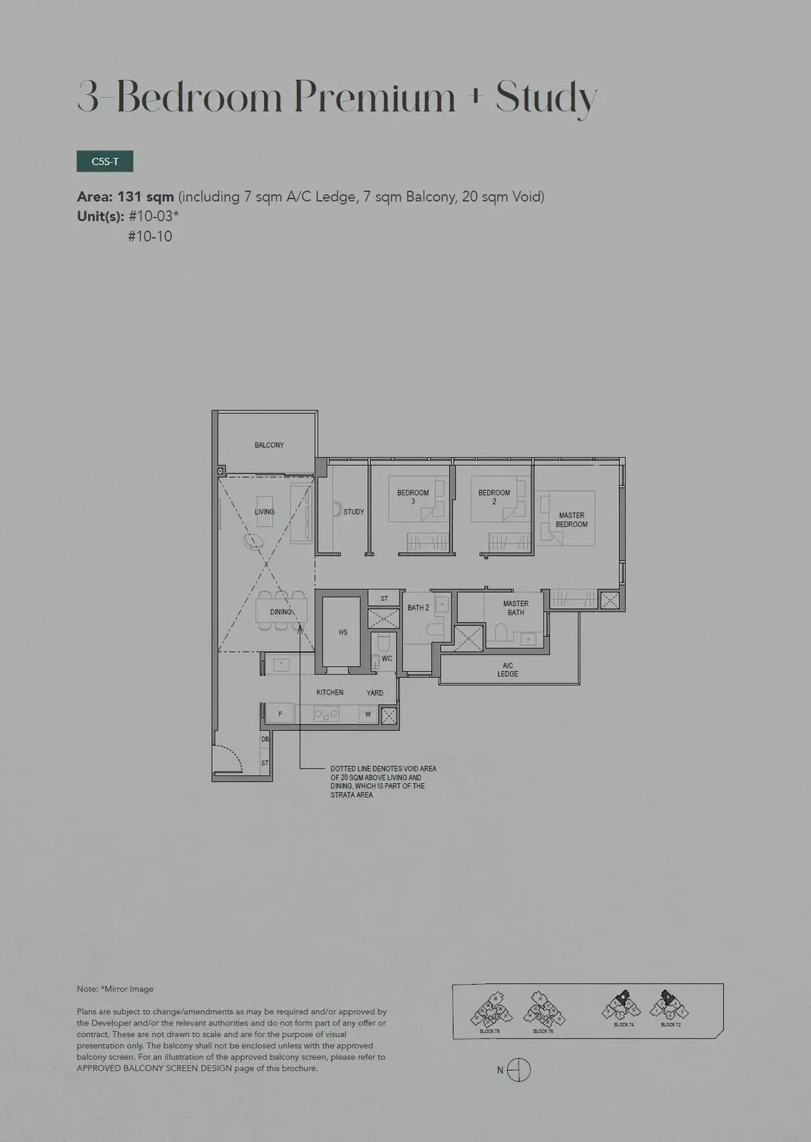Sora 3 Bedroom floor plan C5S-T1