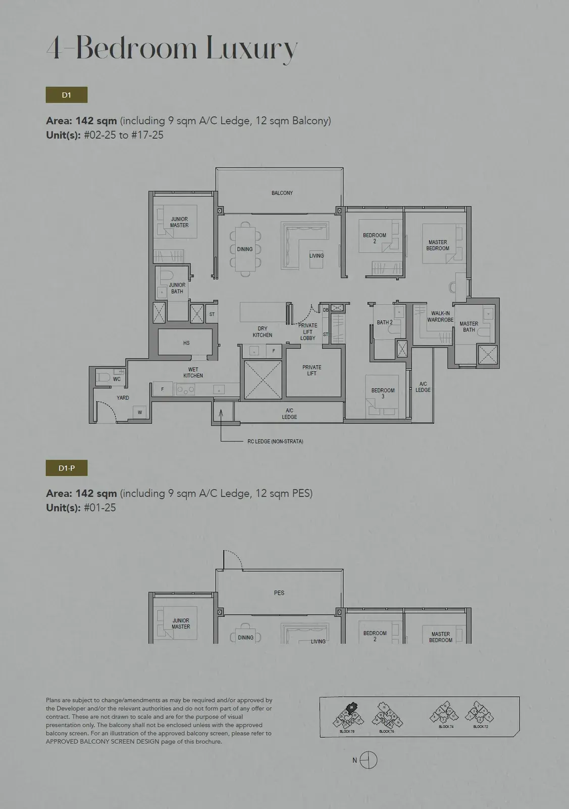 Sora 4 Bedroom floor plan D1-P1