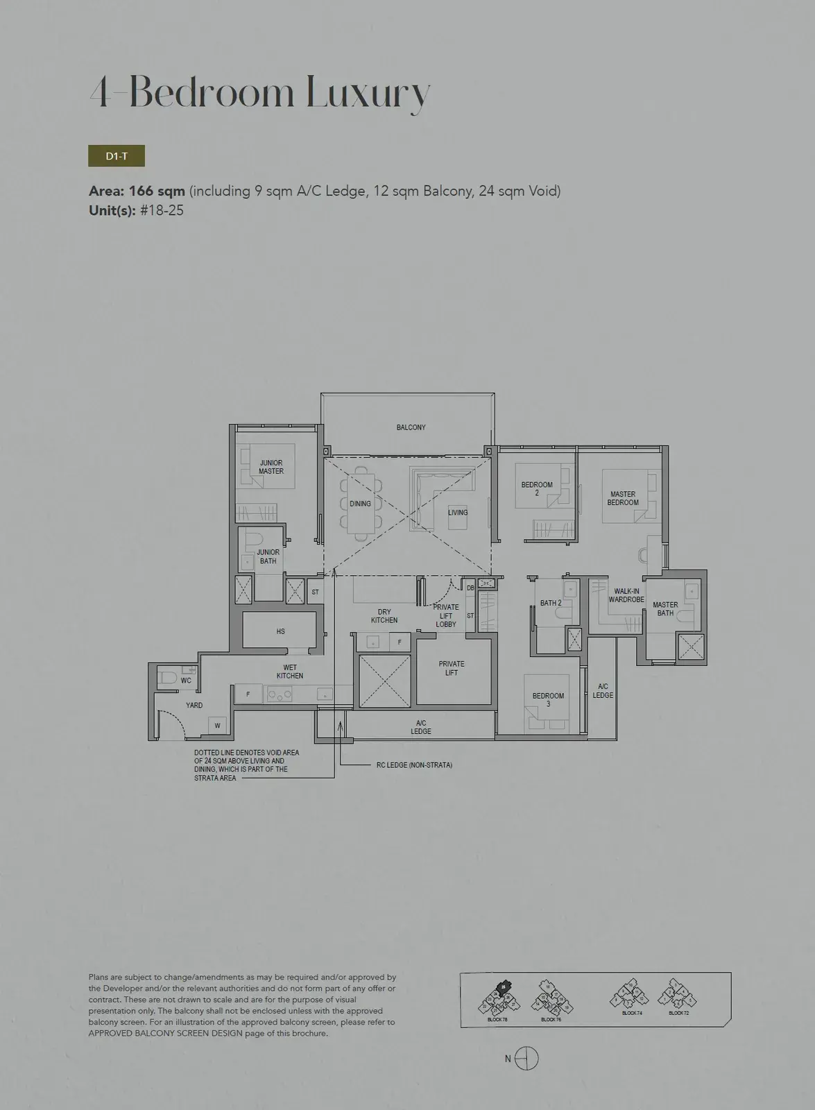 Sora 4 Bedroom floor plan D1-T1