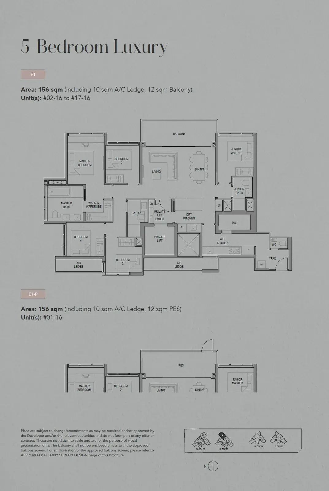 Sora 5 Bedroom floor plan E1-P1