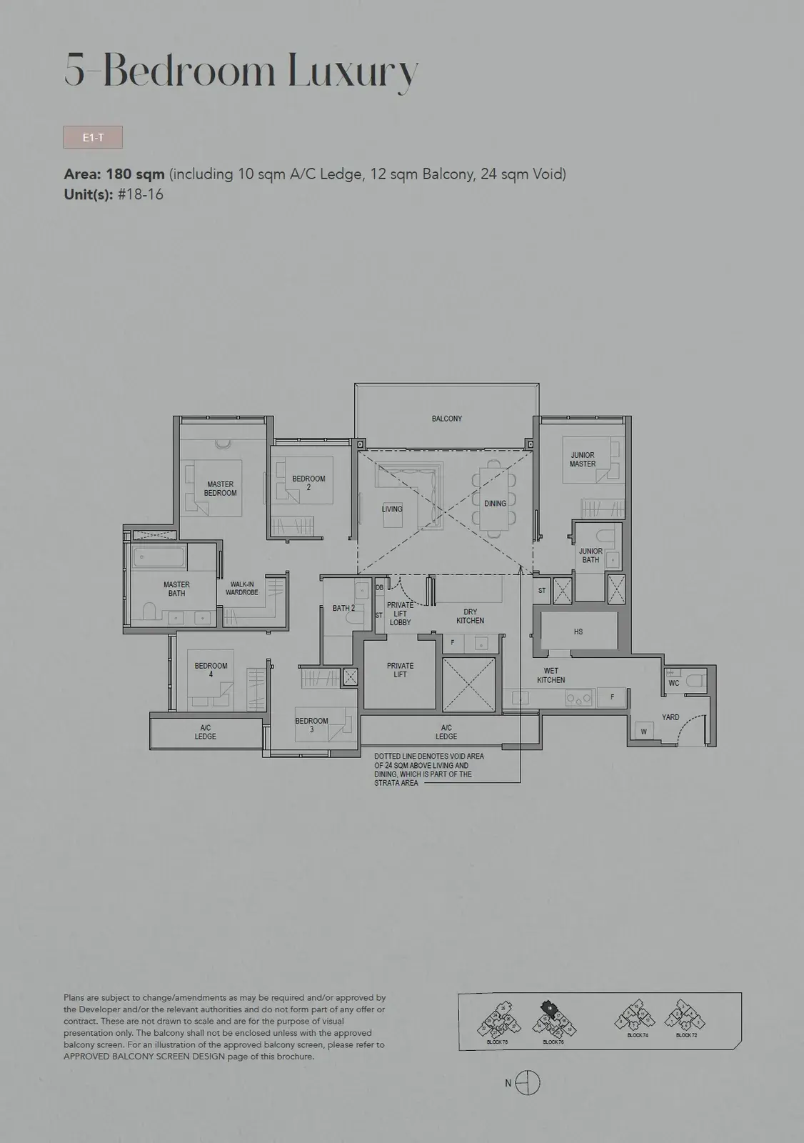 Sora 5 Bedroom floor plan E1-T1