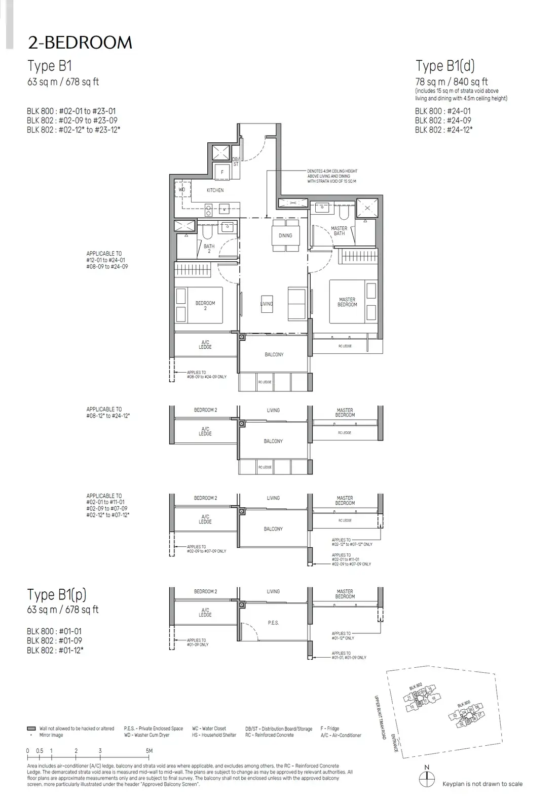 The Myst 2 Bedroom floor plan B1(p)