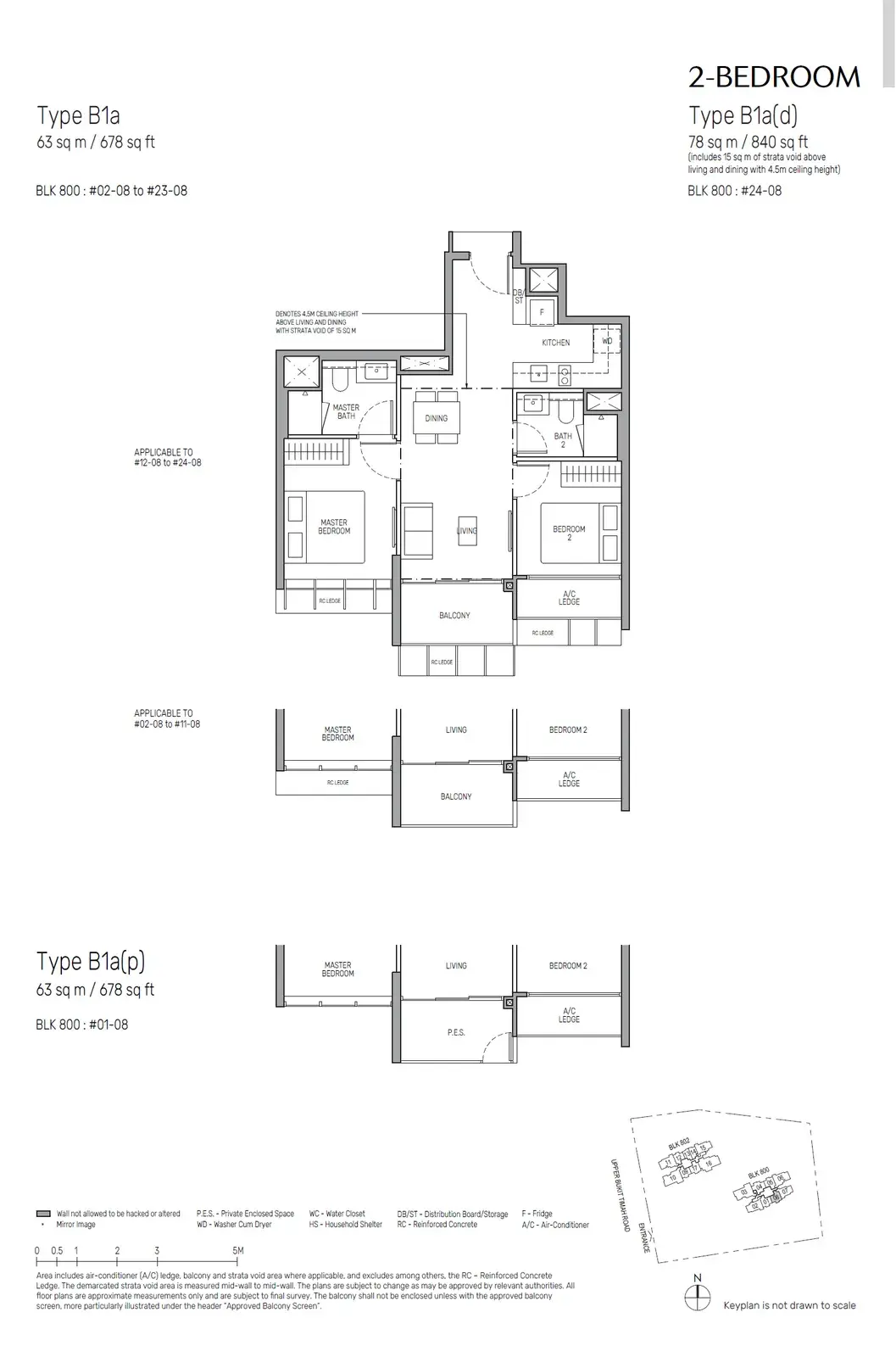 The Myst 2 Bedroom floor plan B1a