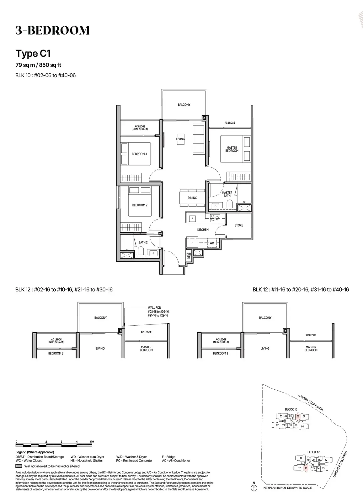 The Orie 3 Bedroom floor plan C1