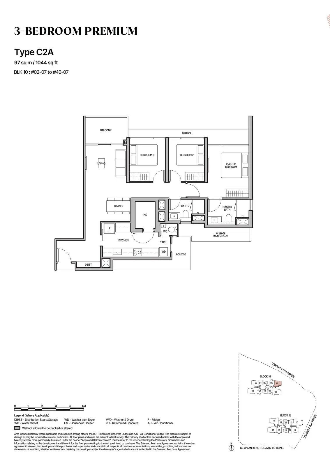 The Orie 3 Bedroom floor plan C2A