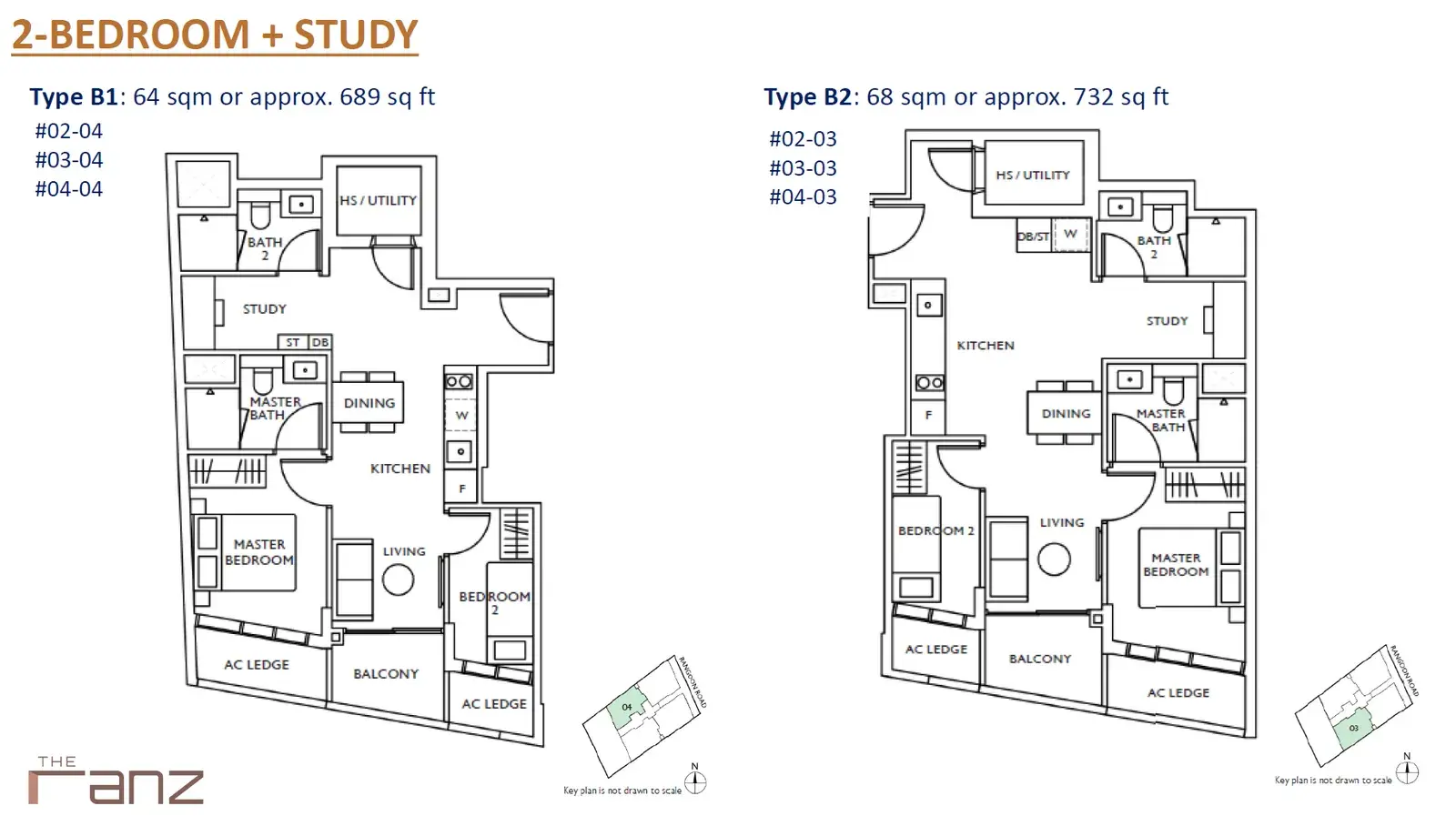The Ranz 2 Bedroom floor plan B1