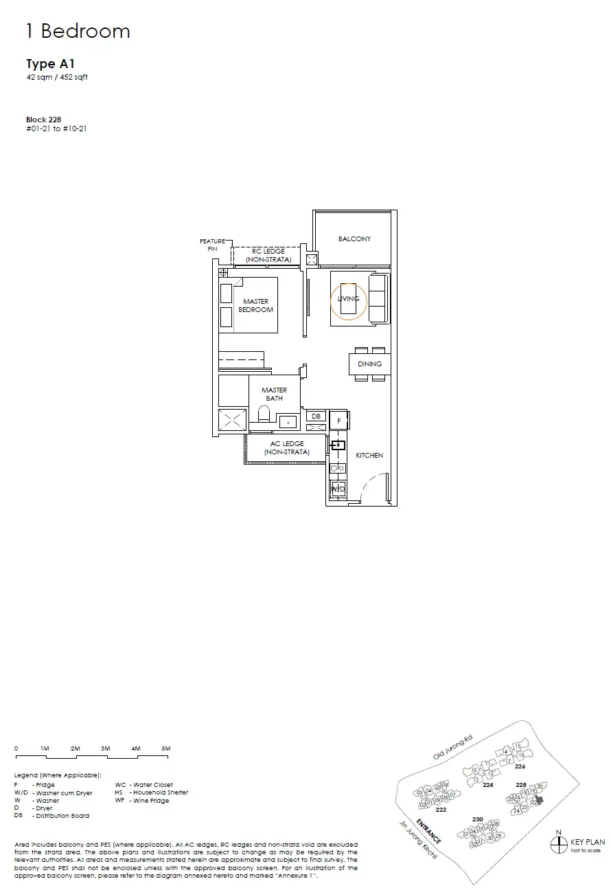 The Sen 1 Bedroom floor plan A1