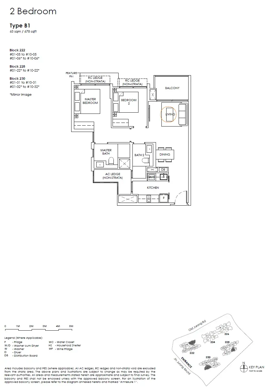 The Sen 2 Bedroom floor plan B1