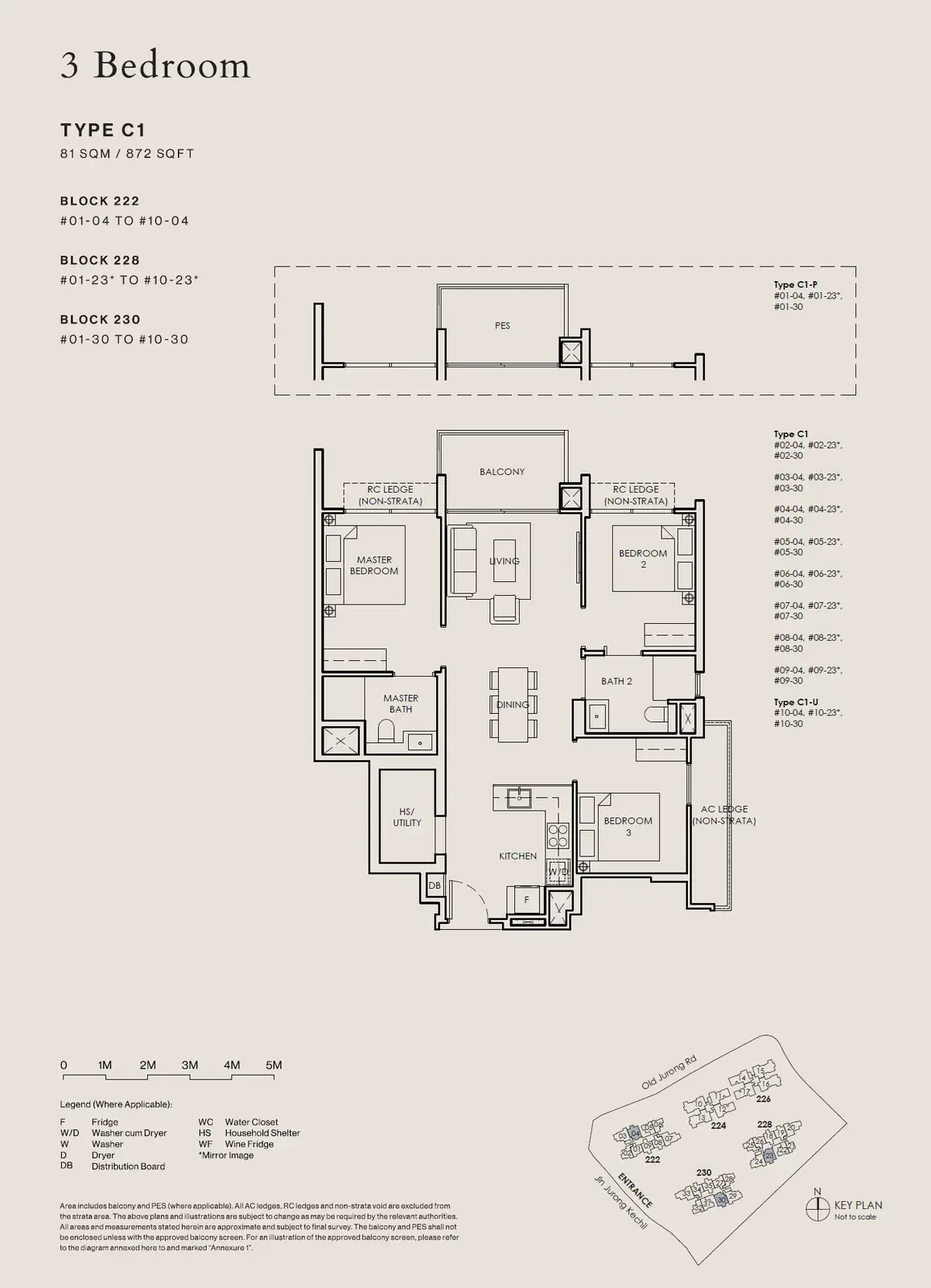 The Sen 3 Bedroom floor plan C1-U