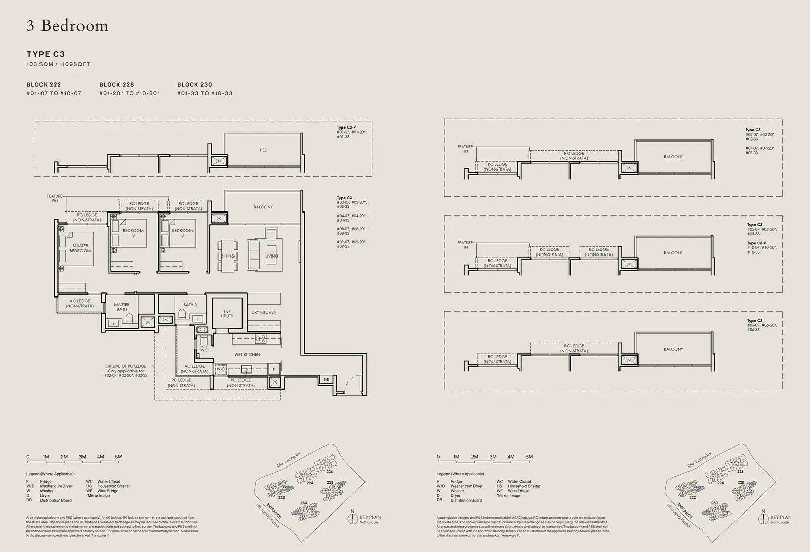 The Sen 3 Bedroom floor plan C3-U1