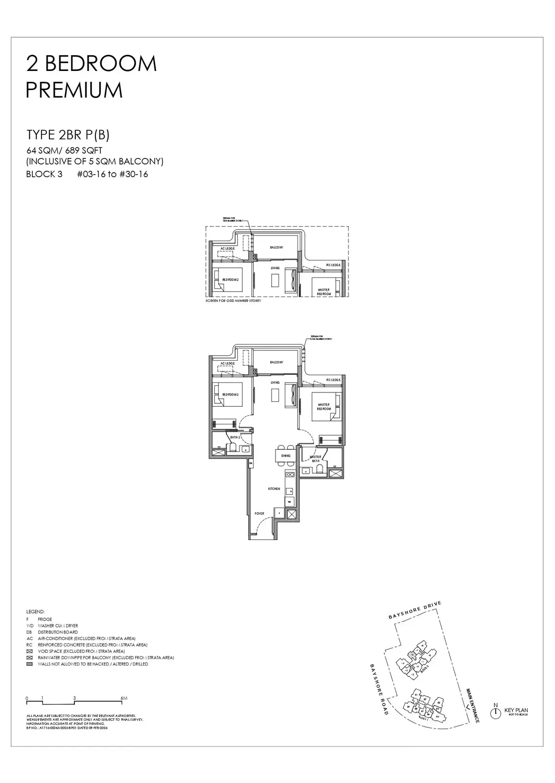 Vela Bay 2 Bedroom floor plan 2BR P(B)